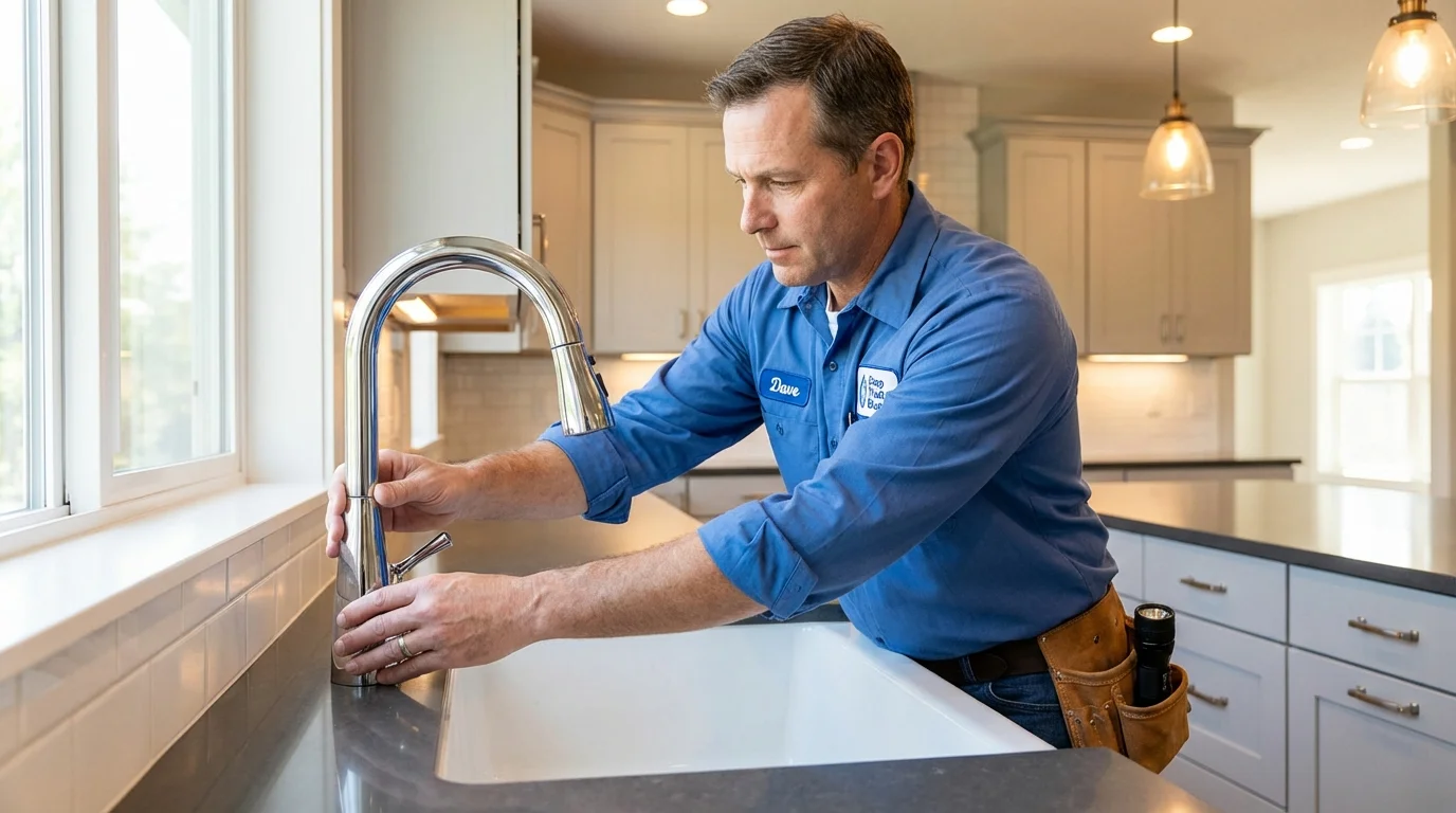 Kitchen faucet installation by Johns Plumbing LLC in Forney