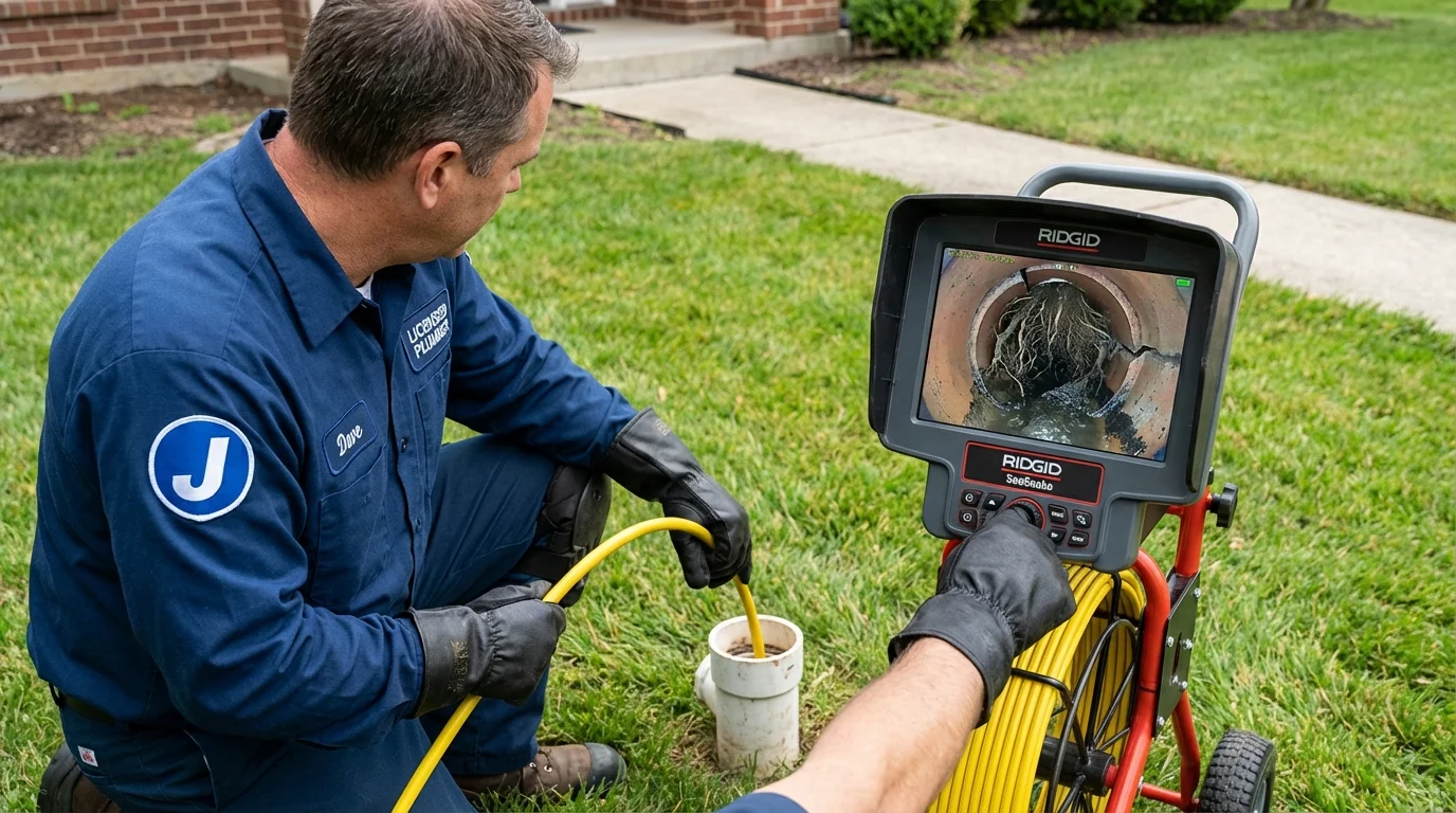 Sewer camera inspection being performed by Johns Plumbing LLC in Forney